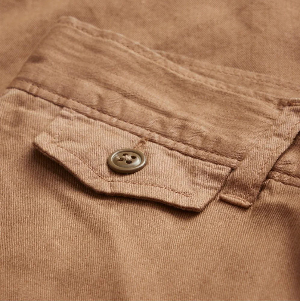 7" Cotton-Linen Hudson Men's Short, Tan - Picture 3 of 4